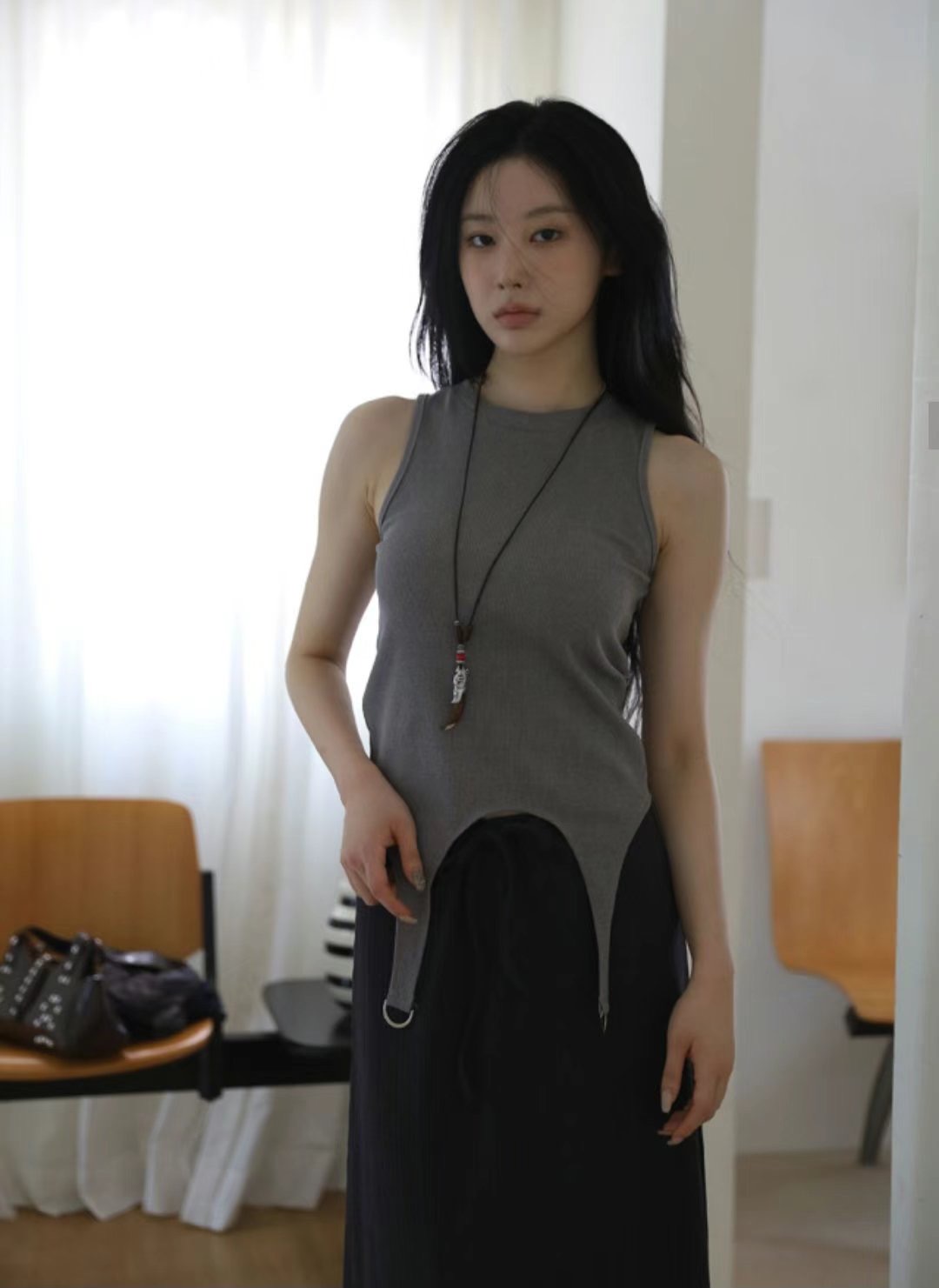 WOOJOO東大門㊣直郵女士新款推薦休閑職業25春夏真品吊帶背心WOOJOO吊帶/背心