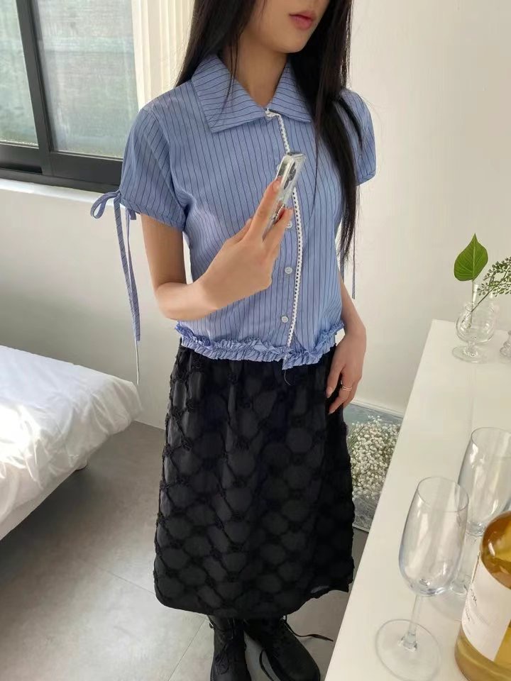 WOOJOO東大門㊣代購女士新品人氣職業25春夏推薦襯衫蕾絲衫WOOJOO襯衫/蕾絲衫