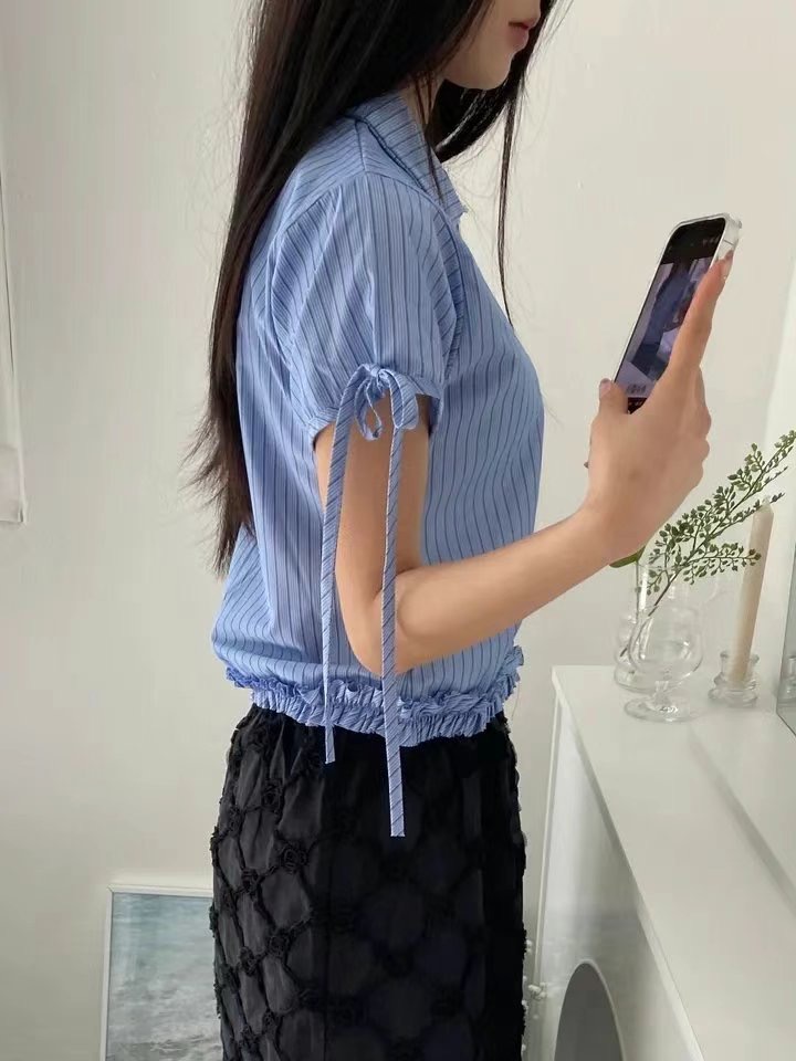 WOOJOO東大門㊣代購女士新品人氣職業25春夏推薦襯衫蕾絲衫WOOJOO襯衫/蕾絲衫