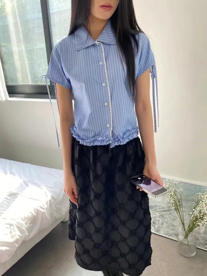 WOOJOO東大門㊣代購女士新品人氣職業25春夏推薦襯衫蕾絲衫WOOJOO襯衫/蕾絲衫