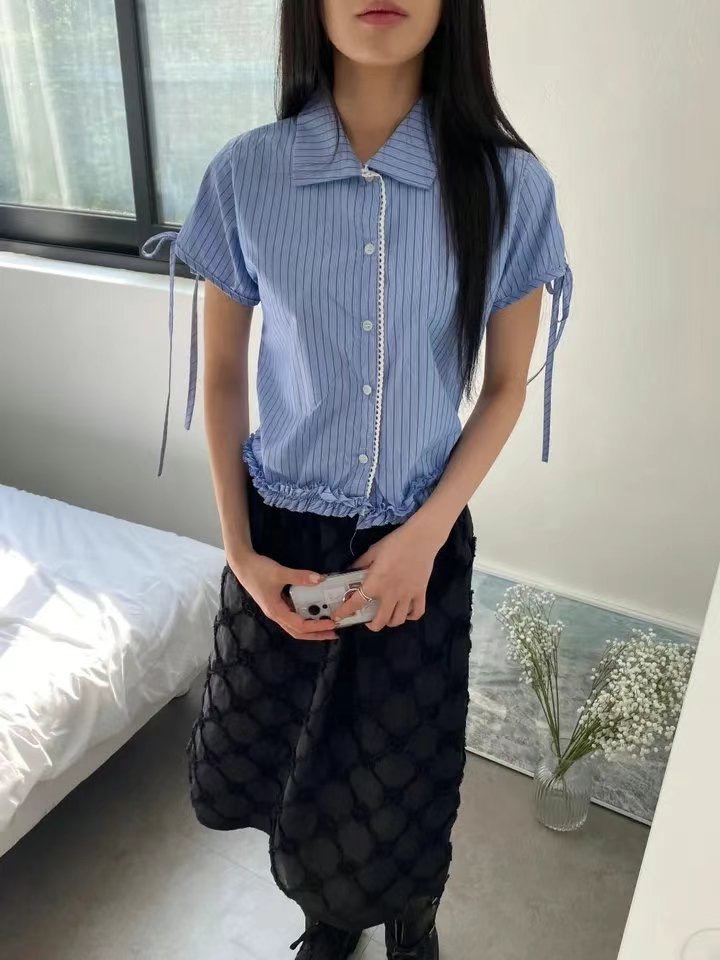 WOOJOO東大門㊣代購女士新品人氣職業25春夏推薦襯衫蕾絲衫WOOJOO襯衫/蕾絲衫圖色2