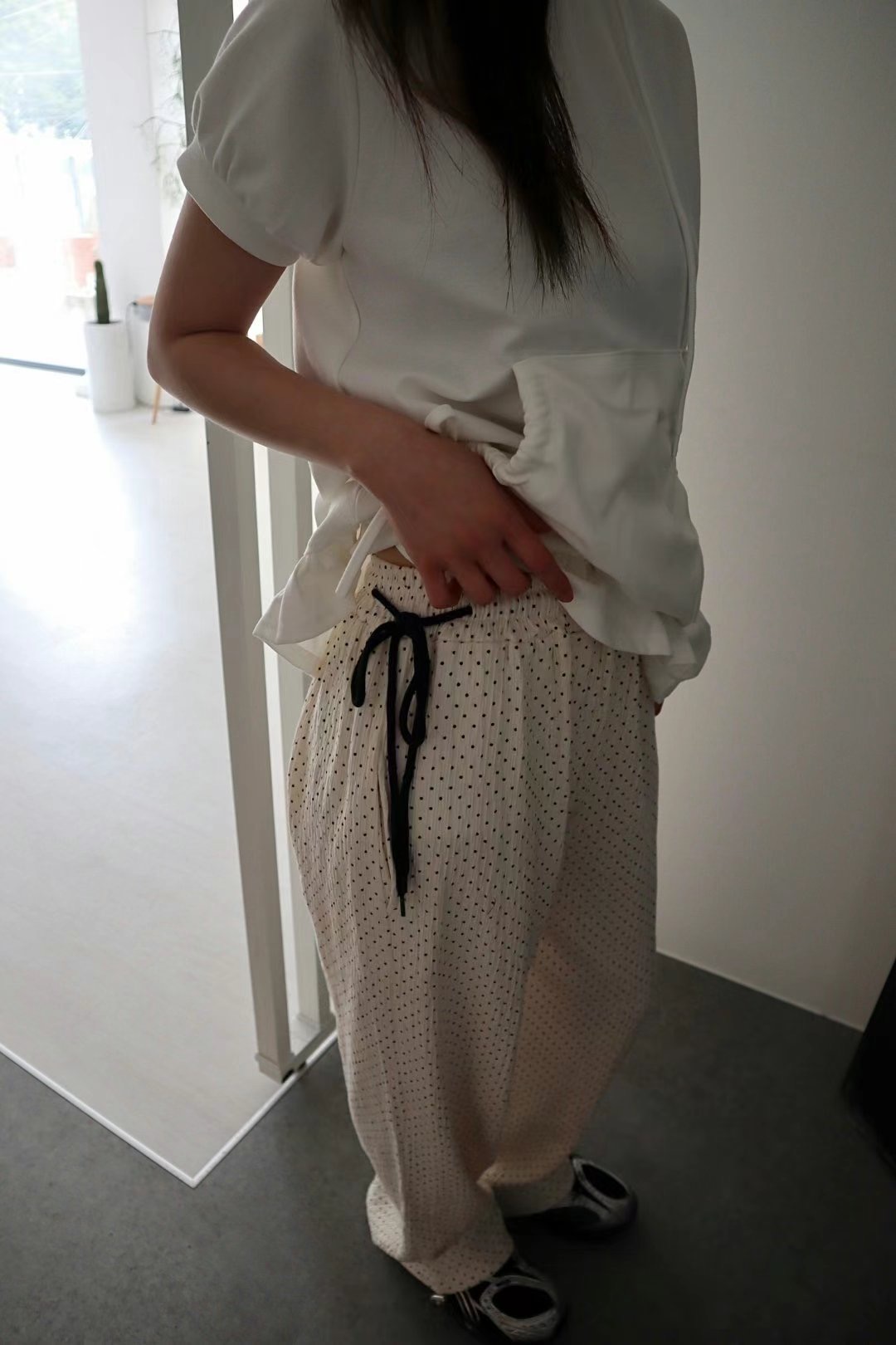 WOOJOO東大門㊣實拍女士新款休閑職業25春夏推薦休閑褲褶皺WOOJOO休閑褲