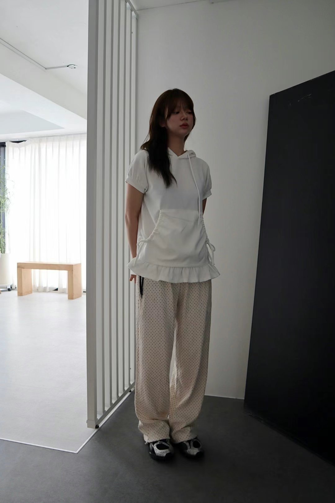WOOJOO東大門㊣實拍女士新款休閑職業25春夏推薦休閑褲褶皺WOOJOO休閑褲