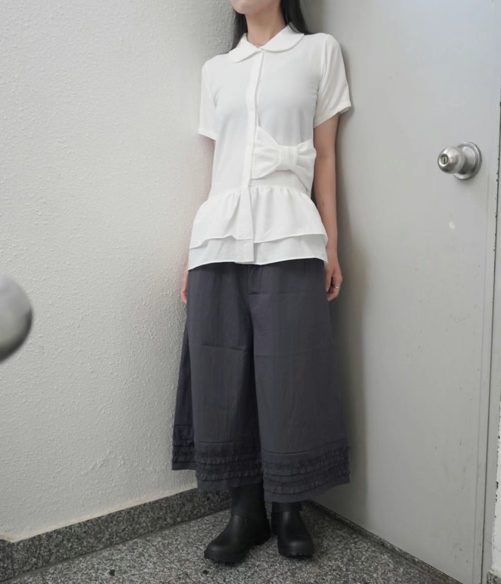 WOOJOO韓國代購㊣女士新品25春夏熱賣職業真品推薦襯衫蕾絲衫WOOJOO襯衫/蕾絲衫