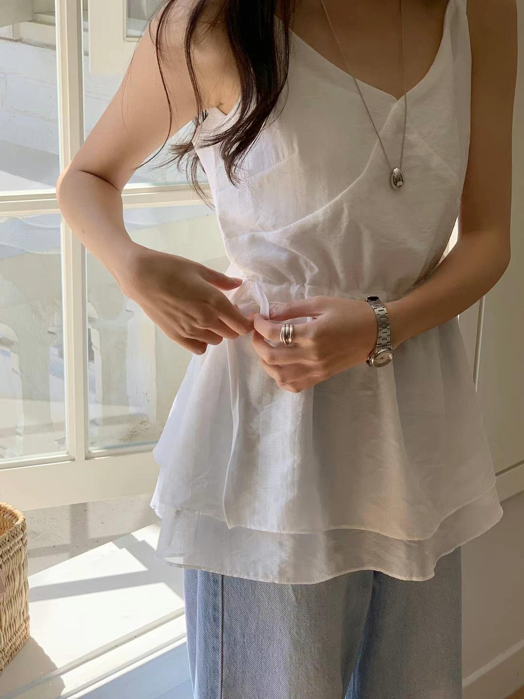 SATURDAY韓國直郵㊣女士新款推薦25春夏真品時尚休閑吊帶背心SATURDAY吊帶/背心