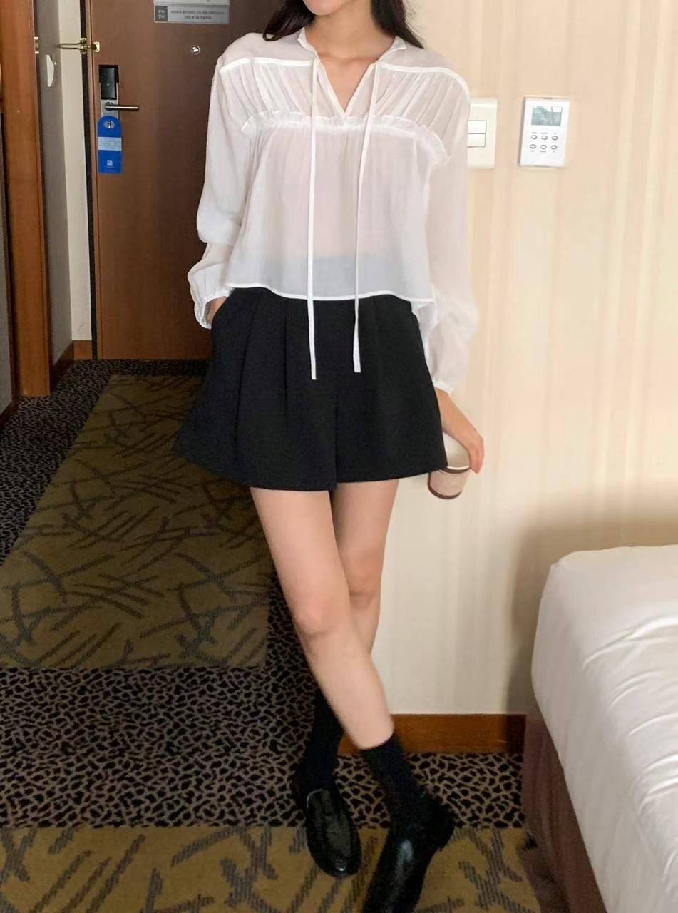 BLUSHER韓國代購㊣女士新品休閑人氣25春夏推薦熱賣襯衫蕾絲衫BLUSHER襯衫/蕾絲衫