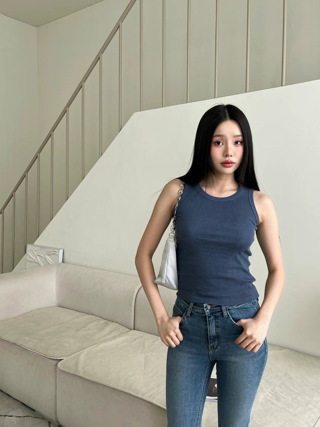 POPO韓國代購㊣女士新款休閑時尚職業人氣熱賣真品吊帶背心POPO吊帶/背心