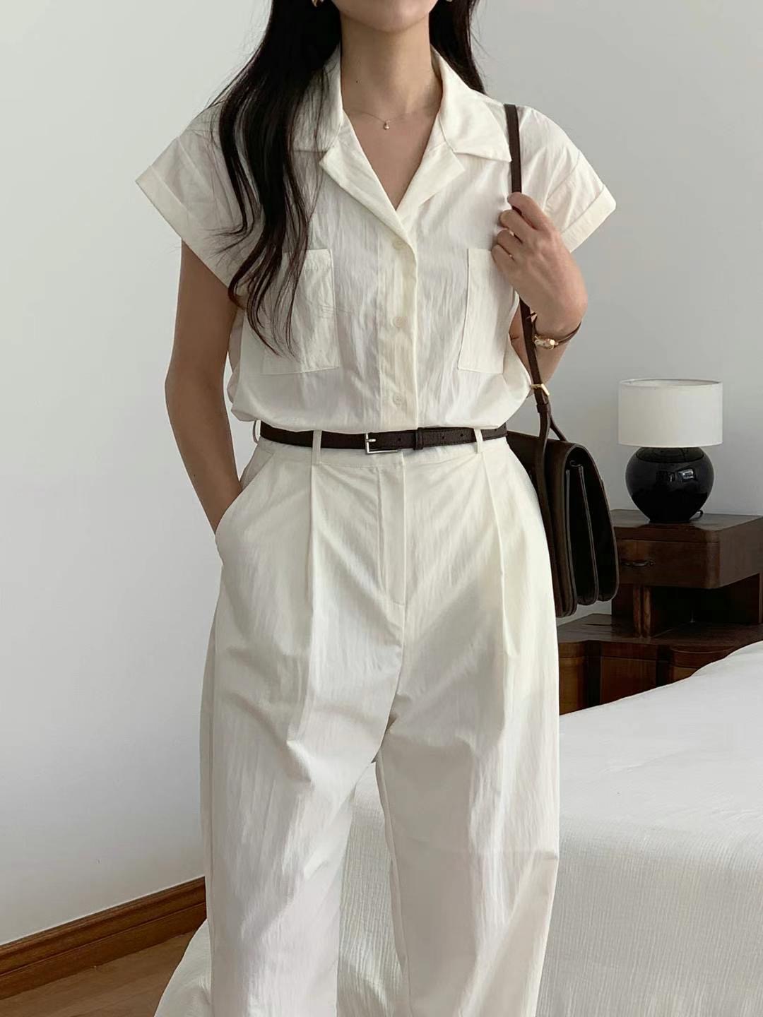 SATURDAY東大門㊣實拍女裝新款推薦25春夏真品職業襯衫蕾絲衫SATURDAY襯衫/蕾絲衫圖色2奶油色