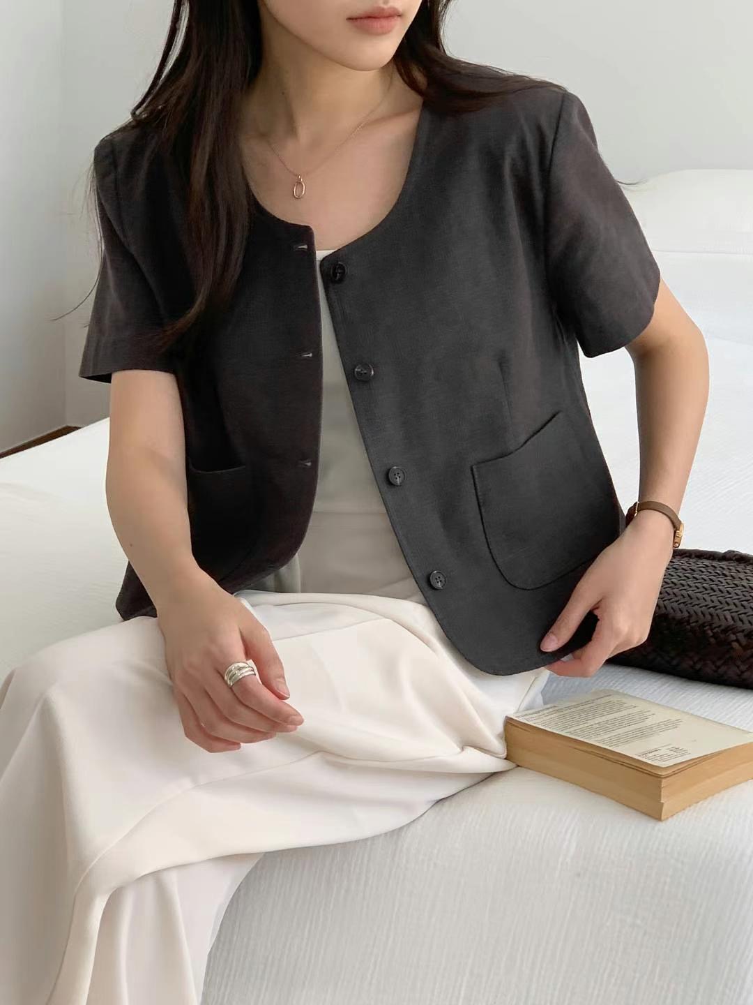 SATURDAY東大門㊣代購女裝新品時尚休閑25春夏人氣真品夾克SATURDAY夾克圖色2