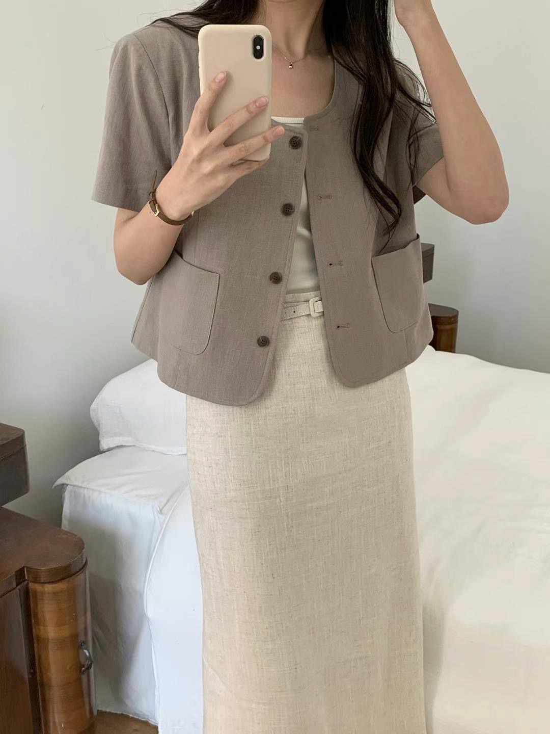 SATURDAY東大門㊣代購女裝新品時尚休閑25春夏人氣真品夾克SATURDAY夾克圖色3