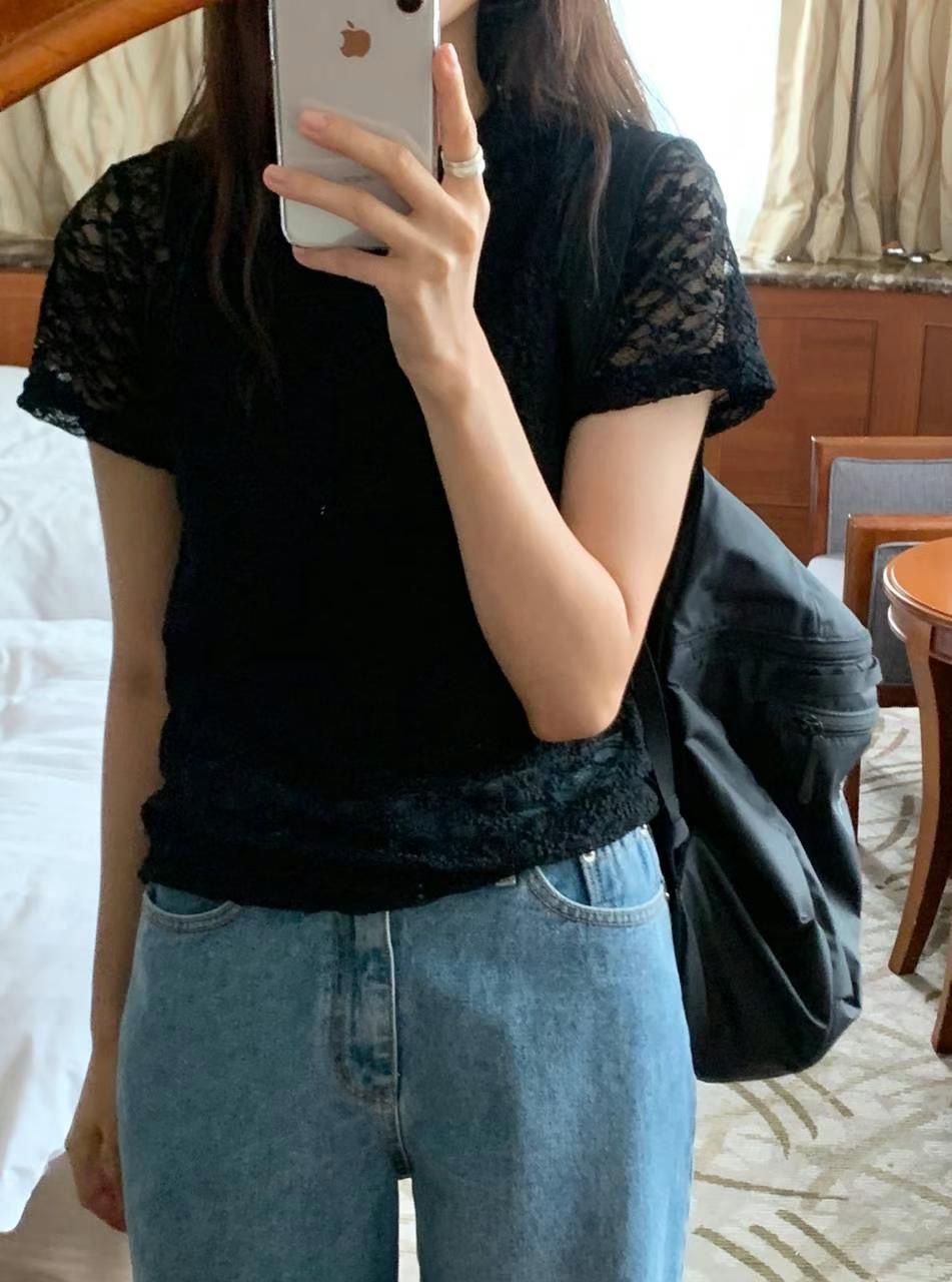 BLUSHER韓國直郵㊣女裝新品25春夏時尚休閑人氣真品熱賣T恤BLUSHERT恤圖色2