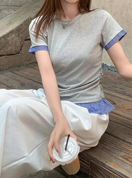 BLUSHER東大門㊣直郵女裝新款真品人氣25春夏推薦職業時尚T恤BLUSHERT恤