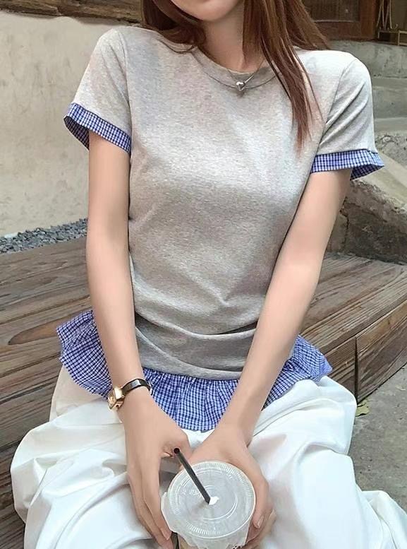 BLUSHER東大門㊣直郵女裝新款真品人氣25春夏推薦職業時尚T恤BLUSHERT恤