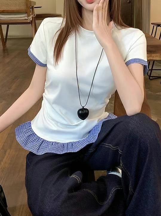 BLUSHER東大門㊣直郵女裝新款真品人氣25春夏推薦職業時尚T恤BLUSHERT恤