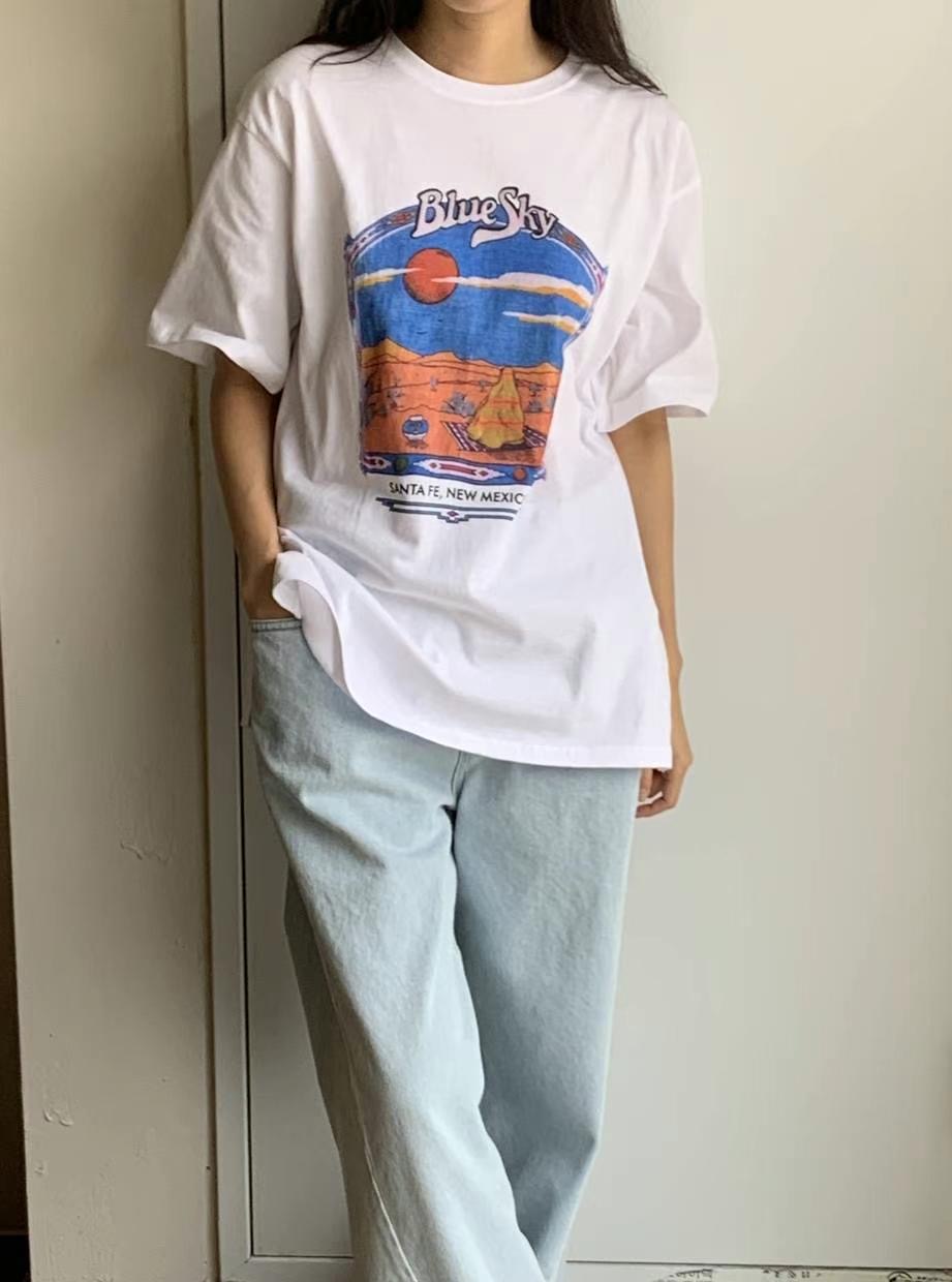 BLUSHER韓國代購㊣女裝新款休閑職業時尚推薦25春夏真品T恤BLUSHERT恤