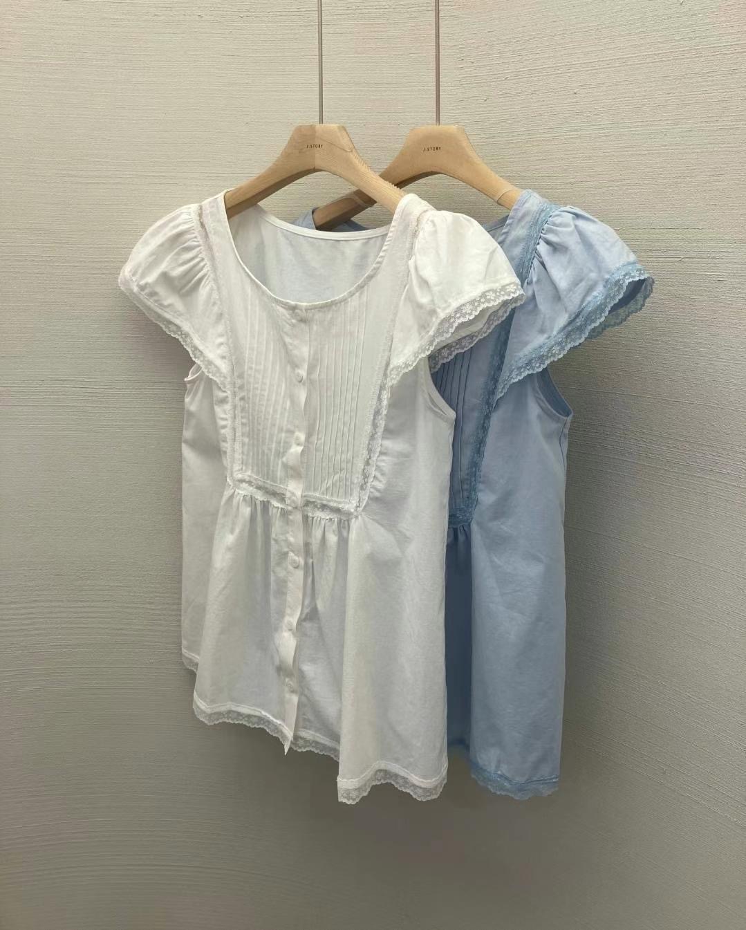 J-STORY東大門㊣直郵女裝新款25春夏推薦真品休閑襯衫蕾絲衫J-STORY襯衫/蕾絲衫圖色2左二色
