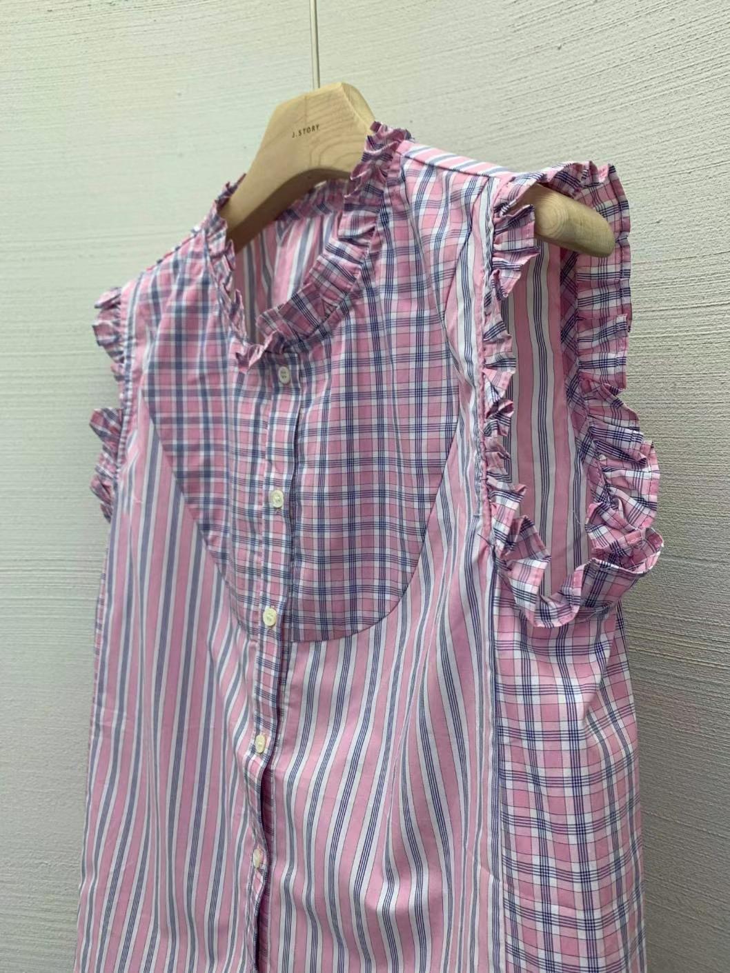 J-STORY東大門㊣直郵女士新品職業熱賣25春夏襯衫蕾絲衫格紋J-STORY襯衫/蕾絲衫