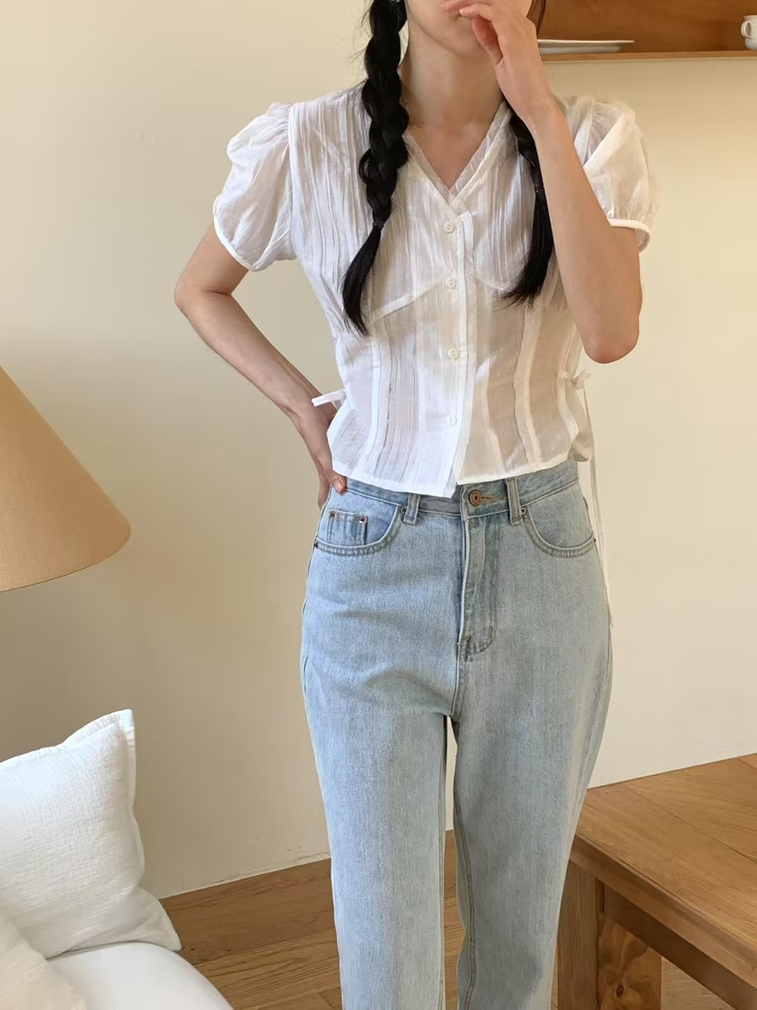 THE ZOA東大門㊣實拍女裝新款休閑推薦熱賣職業襯衫蕾絲衫THE ZOA襯衫/蕾絲衫