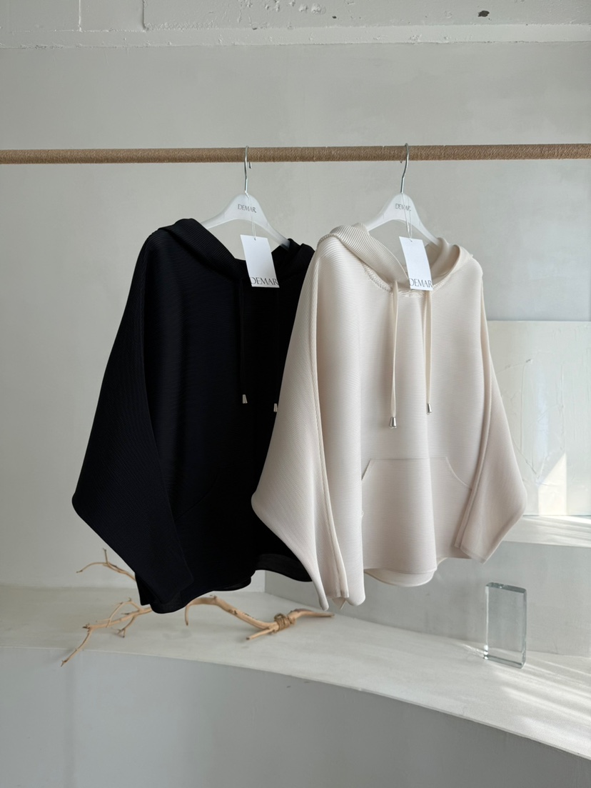 DEMAR東大門㊣直郵女士新品25春夏真品休閑時尚衛衣連帽衫褶皺DEMAR衛衣