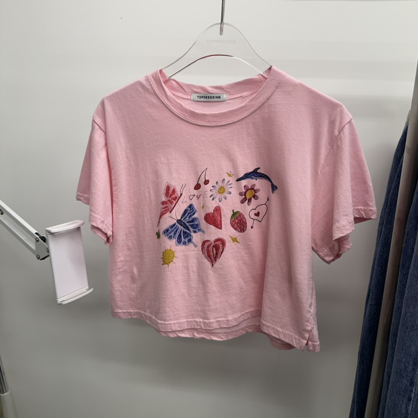 TOPDRESSING韓國直郵㊣女裝新款時尚職業熱賣休閑人氣25春夏T恤TOPDRESSINGT恤圖色2