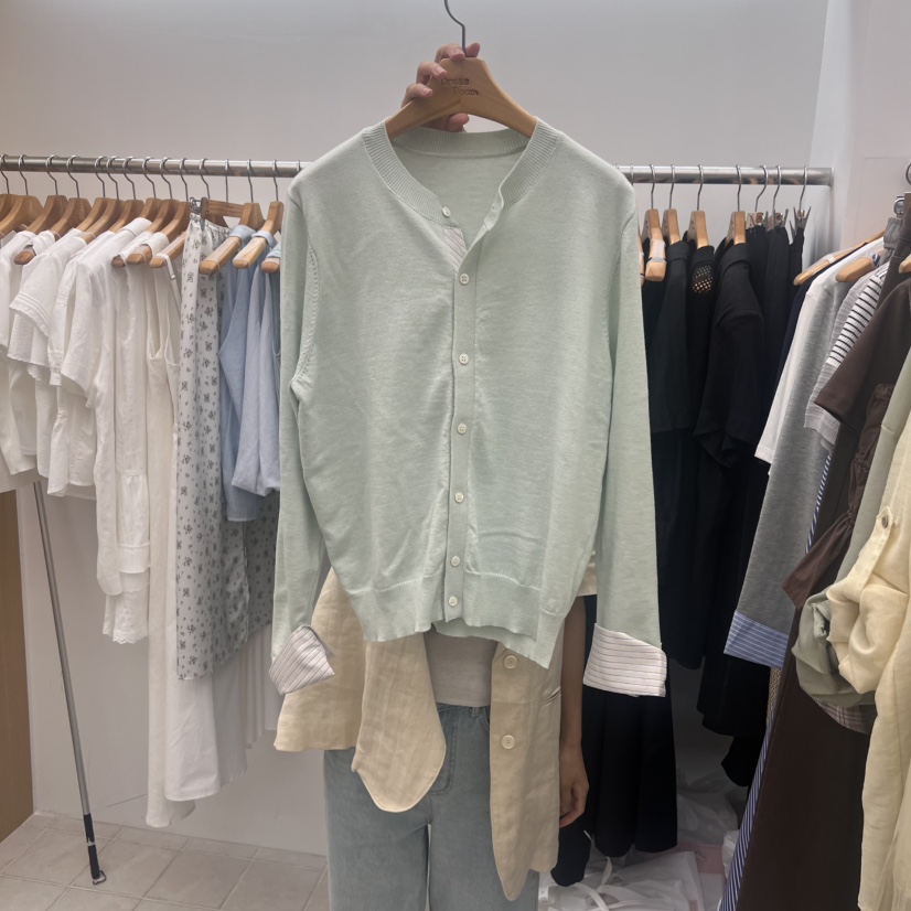 DRESS ROOM東大門㊣直郵女裝新款真品時尚熱賣25春夏針織衫條紋DRESS ROOM針織衫圖色2