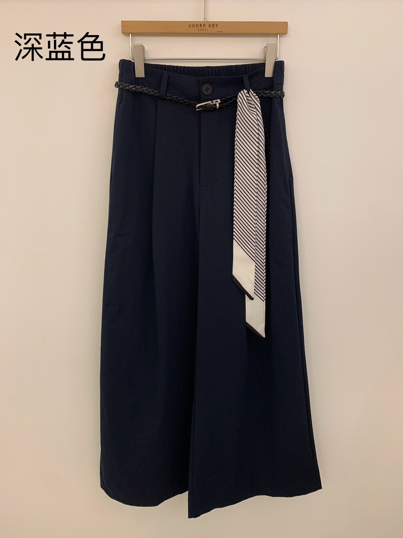 UNDER KEY東大門㊣代購女士新品休閑熱賣推薦休閑褲含腰帶UNDER KEY休閑褲圖色2