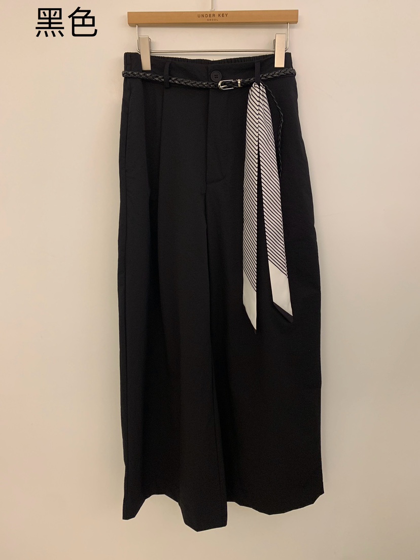 UNDER KEY東大門㊣代購女士新品休閑熱賣推薦休閑褲含腰帶UNDER KEY休閑褲圖色3