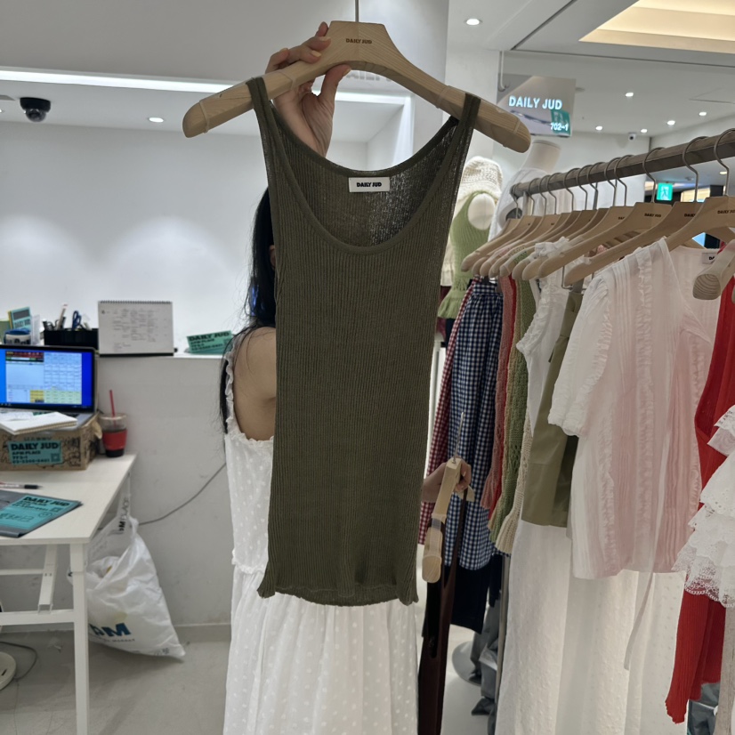 DAILYJUD東大門㊣實拍女裝新款職業熱賣人氣真品吊帶背心亞麻DAILY JUD吊帶/背心圖色3