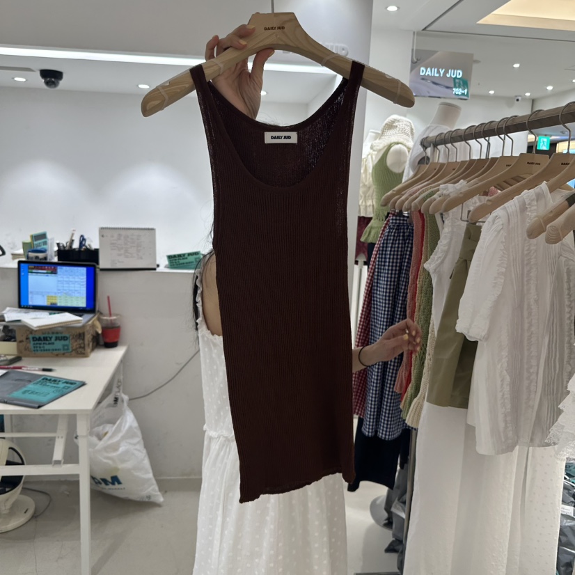 DAILYJUD東大門㊣實拍女裝新款職業熱賣人氣真品吊帶背心亞麻DAILY JUD吊帶/背心圖色4