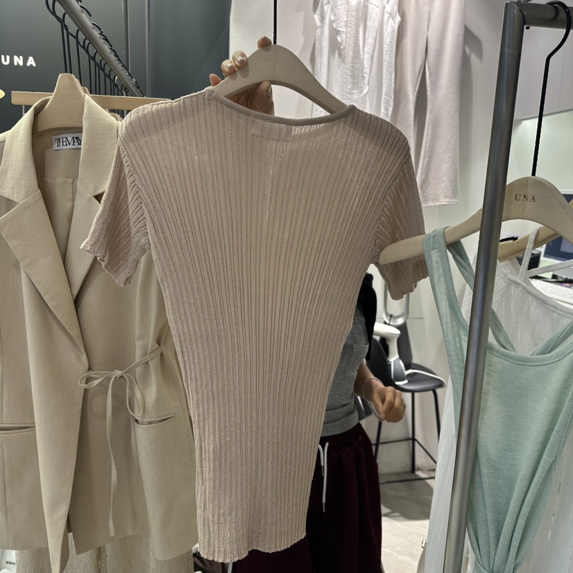 UNA/THE MAY東大門㊣實拍女裝新品人氣25春夏休閑針織衫紐扣THEMAY/UNA針織衫