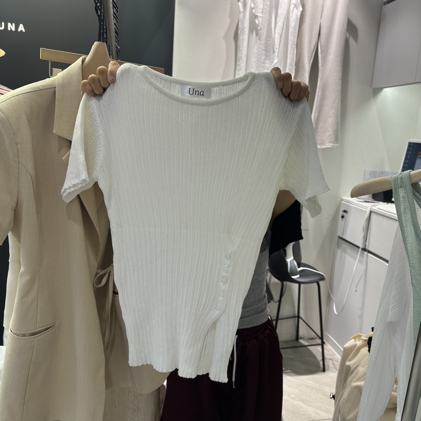 UNA/THE MAY東大門㊣實拍女裝新品人氣25春夏休閑針織衫紐扣THEMAY/UNA針織衫圖色4