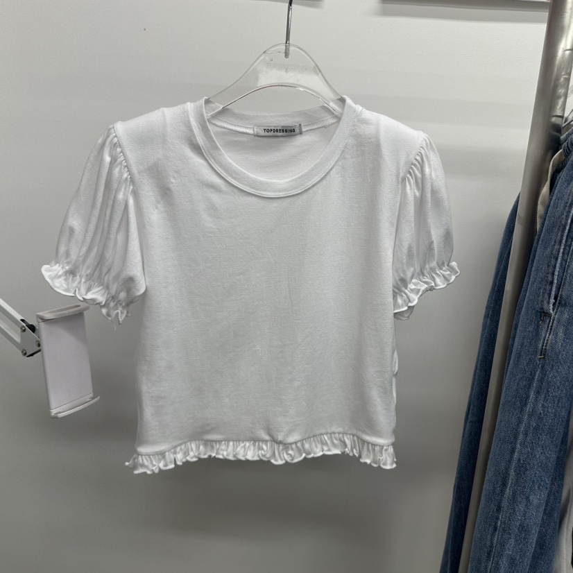 TOPDRESSING韓國代購㊣女士新品25春夏推薦熱賣休閑職業T恤TOPDRESSINGT恤