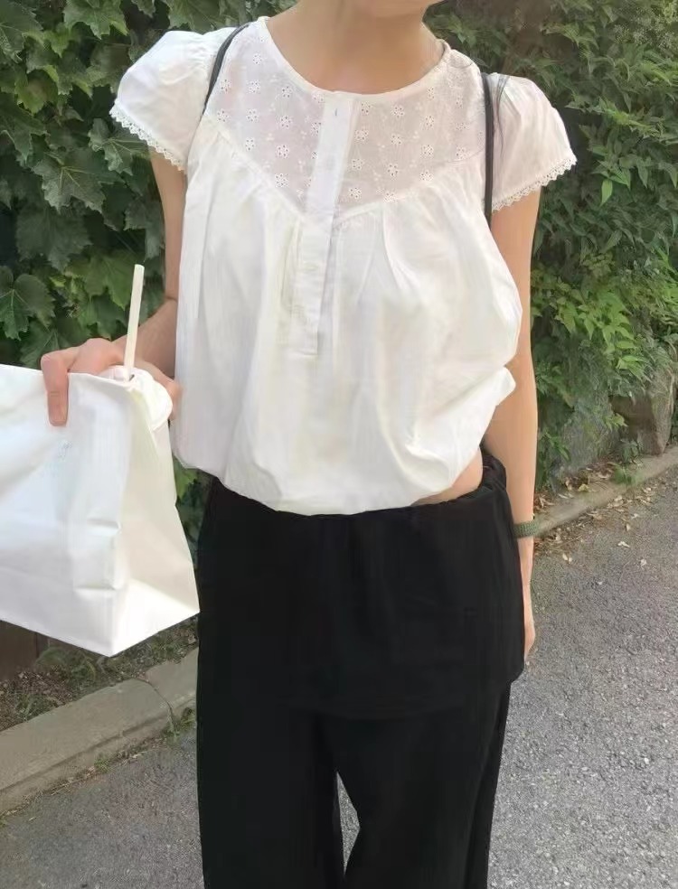 ANGE韓國直郵㊣女裝新款熱賣職業真品休閑人氣襯衫蕾絲衫打折ANGE襯衫/蕾絲衫圖色1