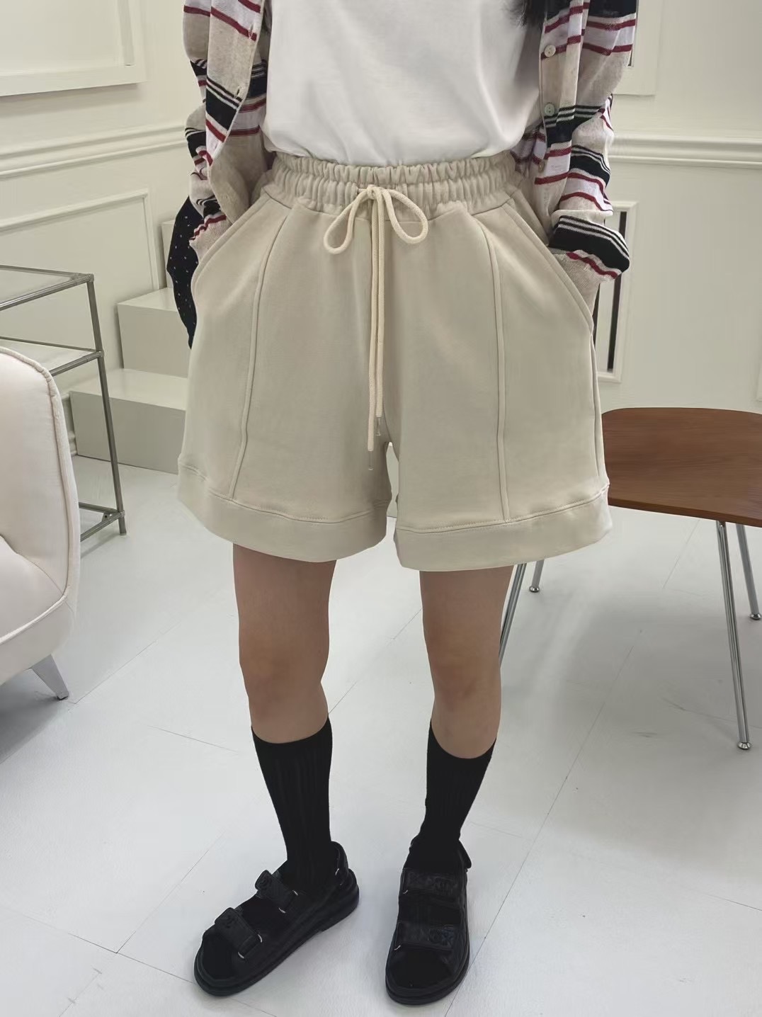ONTHEMOOD東大門㊣直郵女裝新款真品人氣25春夏休閑時尚短褲RIPPLE短褲圖色2