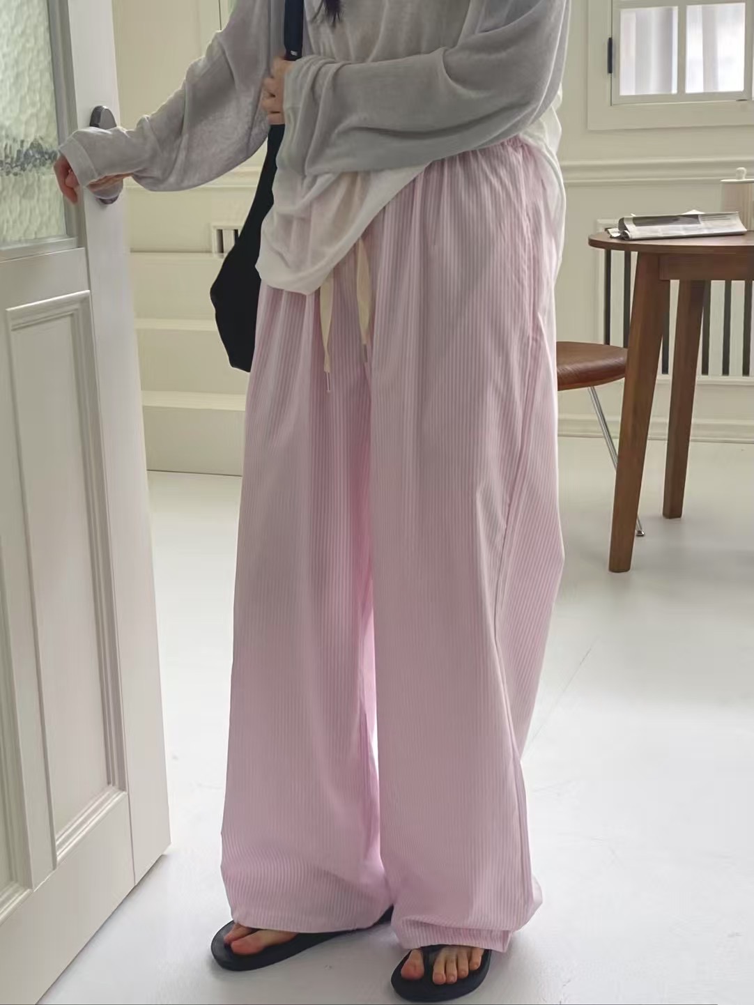 ONTHEMOOD東大門㊣實拍女士新品人氣25春夏職業休閑時尚休閑褲RIPPLE休閑褲圖色2