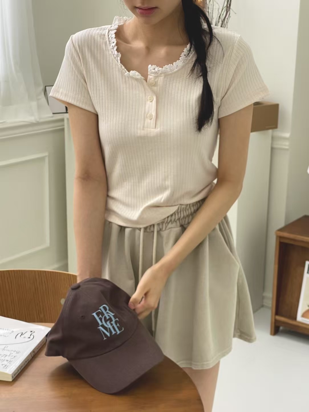 ONTHEMOOD東大門㊣實拍女士新品推薦人氣真品時尚25春夏T恤RIPPLET恤圖色2