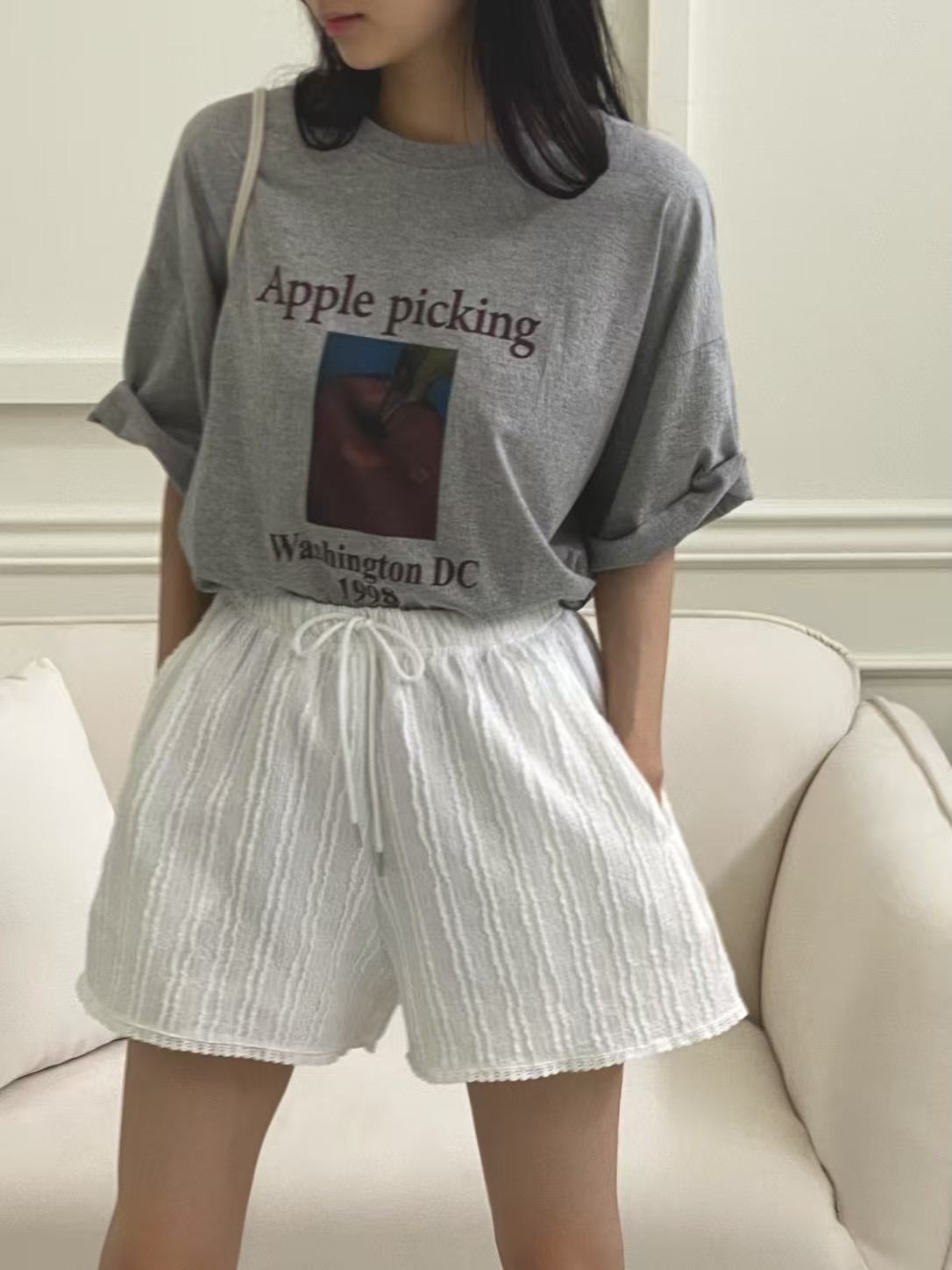 ONTHEMOOD東大門㊣直郵女裝新品人氣真品休閑熱賣職業推薦T恤RIPPLET恤圖色2