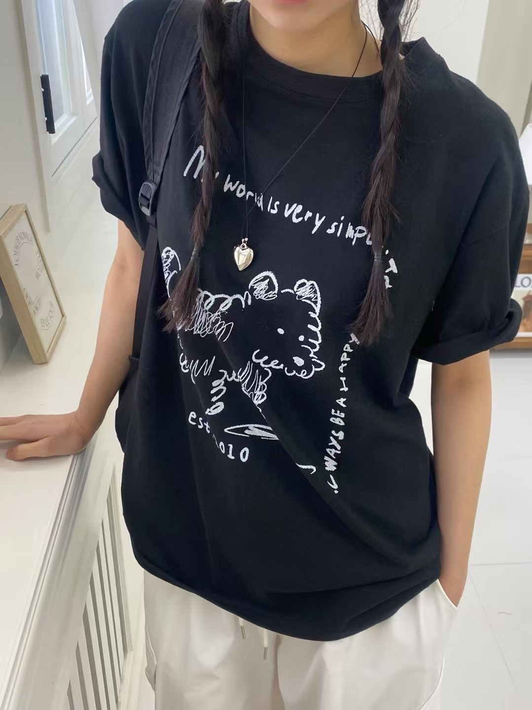 ONTHEMOOD東大門㊣實拍女裝新款人氣真品25春夏休閑時尚T恤RIPPLET恤