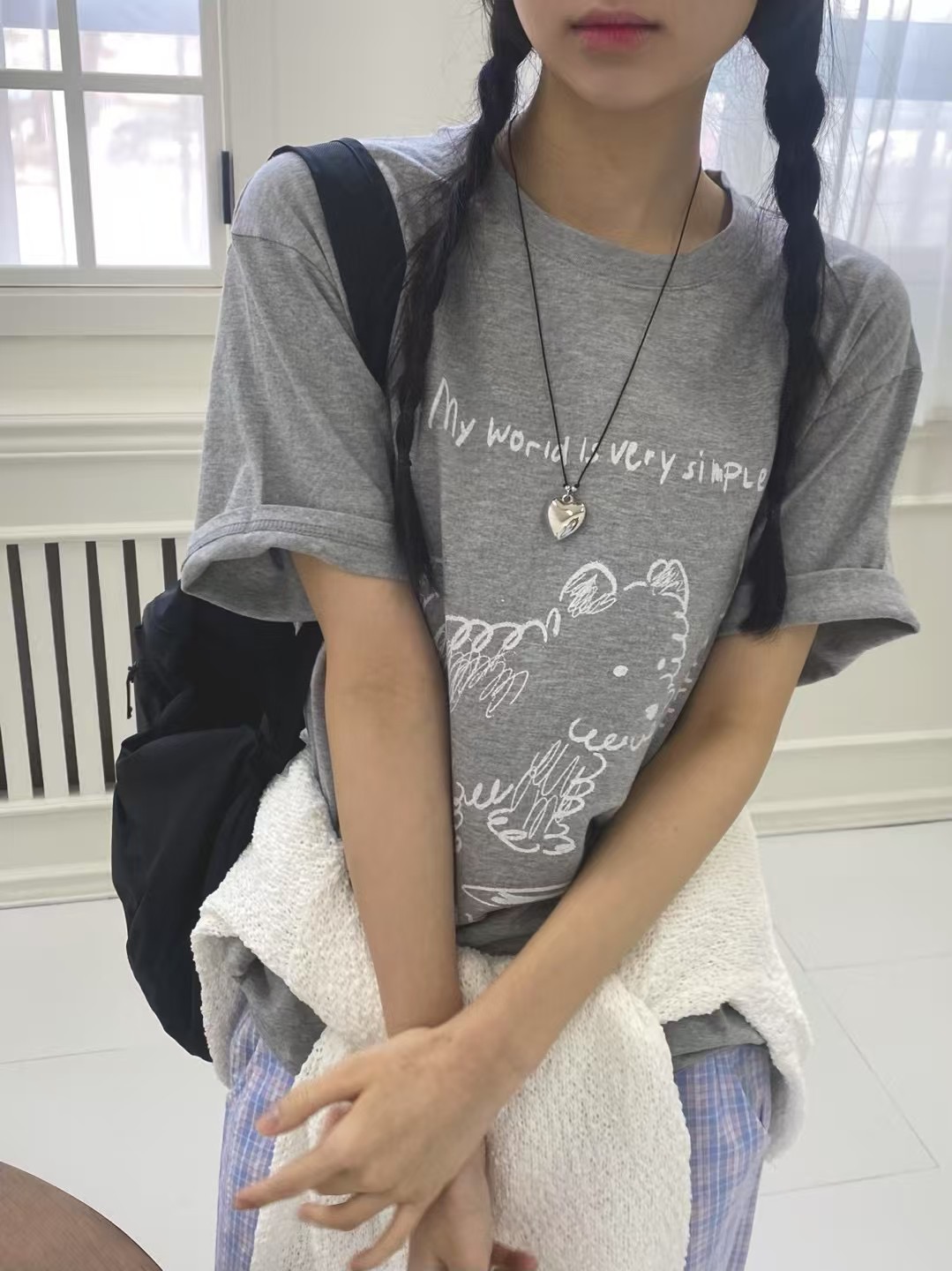 ONTHEMOOD東大門㊣實拍女裝新款人氣真品25春夏休閑時尚T恤RIPPLET恤圖色2
