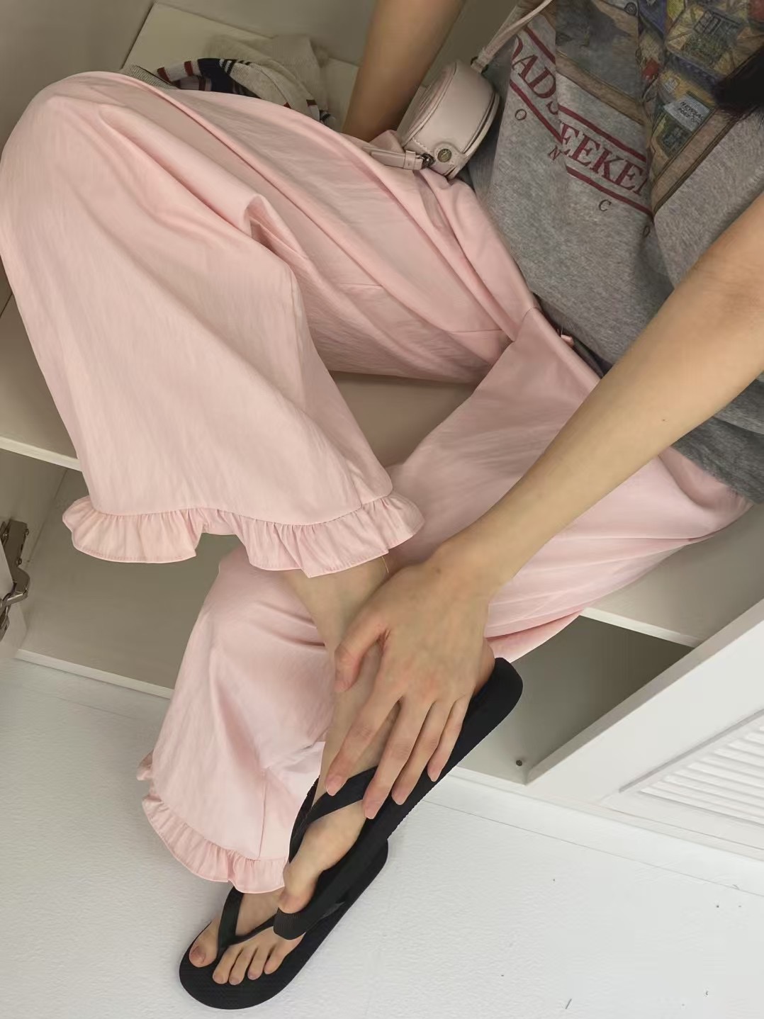 ONTHEMOOD東大門㊣實拍女士新品熱賣推薦休閑時尚人氣休閑褲RIPPLE休閑褲