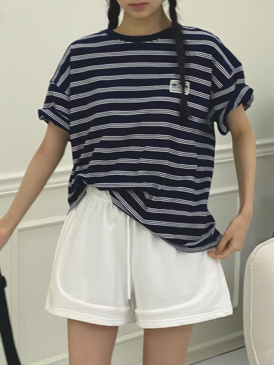 ONTHEMOOD東大門㊣代購女士新品人氣25春夏推薦休閑時尚T恤RIPPLET恤圖色2