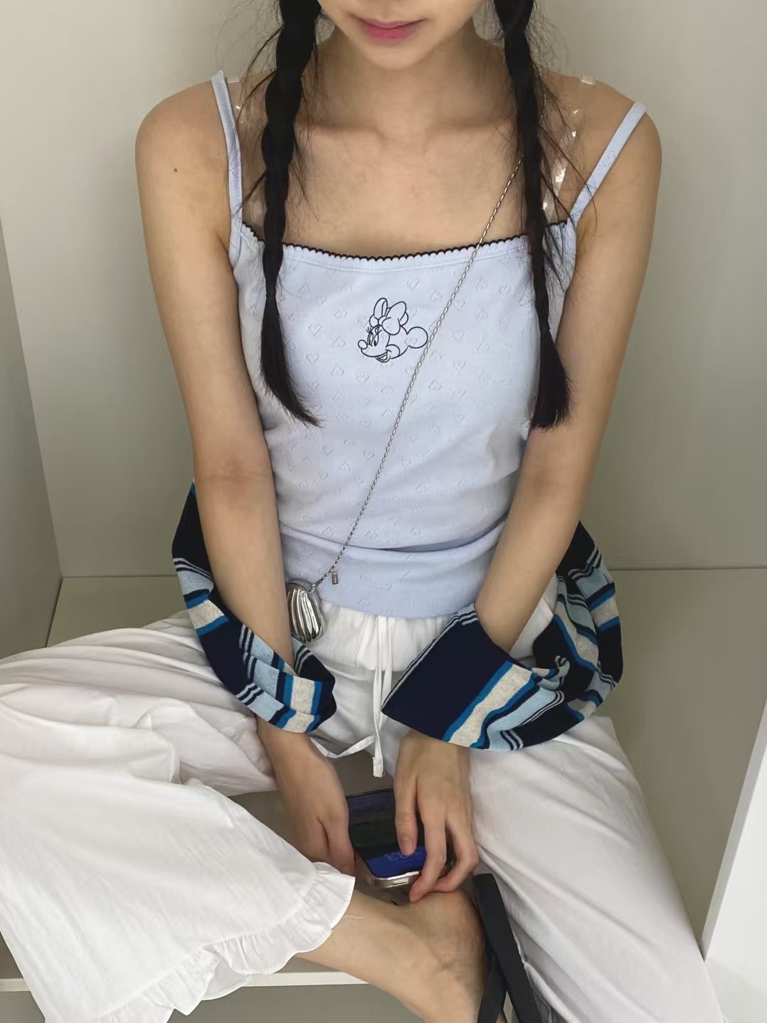 ONTHEMOOD東大門㊣實拍女裝新品熱賣職業25春夏休閑吊帶背心RIPPLE吊帶/背心圖色2