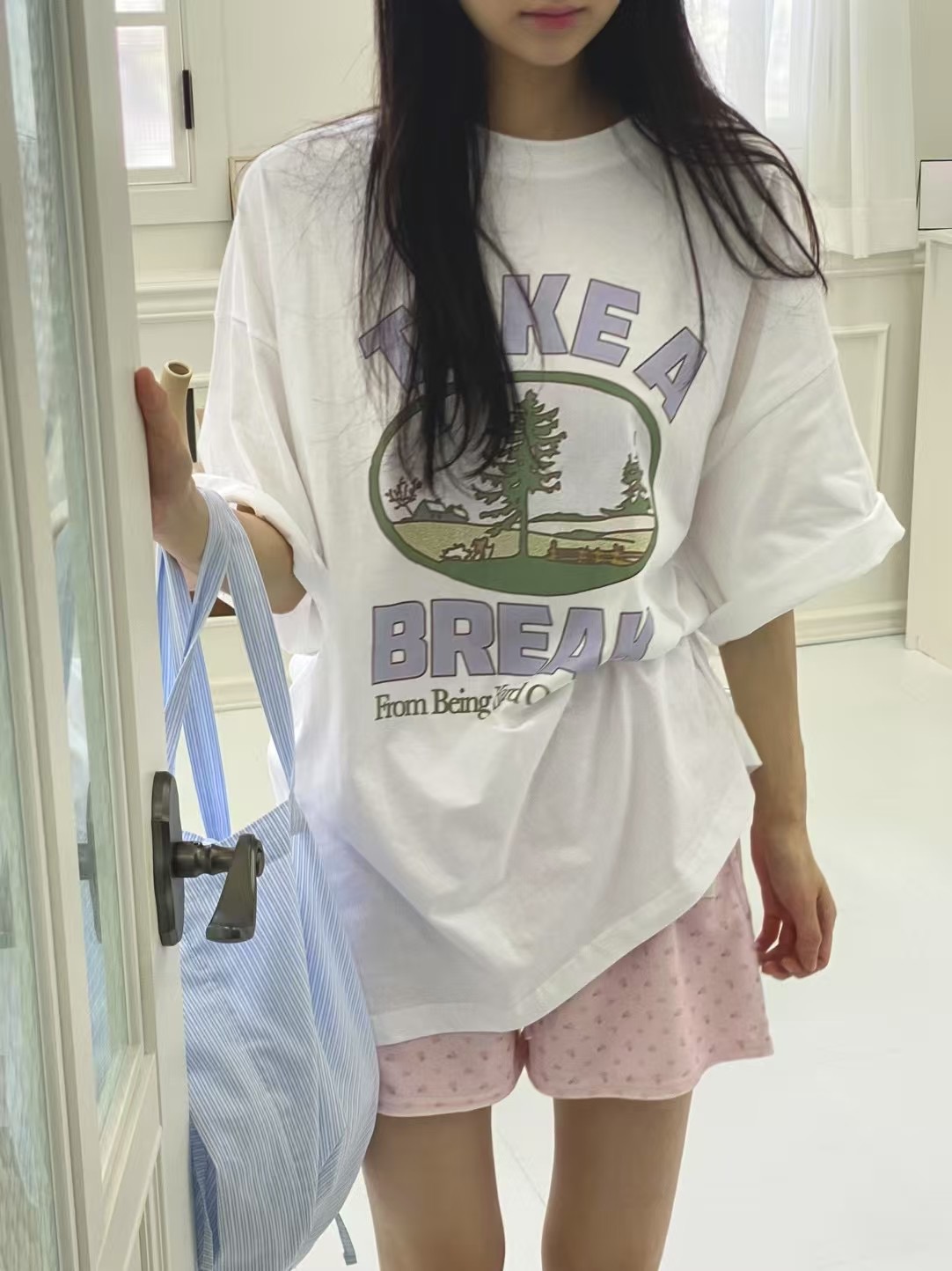 ONTHEMOOD東大門㊣直郵女裝新品熱賣職業推薦真品時尚25春夏T恤RIPPLET恤