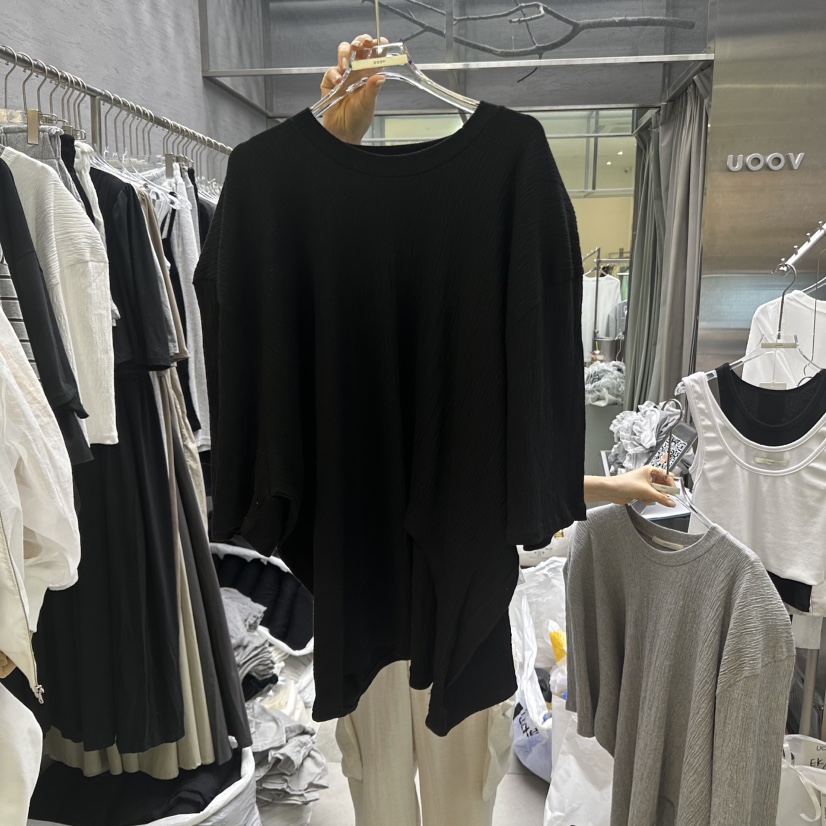 UOOV韓國直郵㊣女士新品推薦職業人氣時尚休閑真品25春夏長袖T恤UOOV長袖T恤圖色2