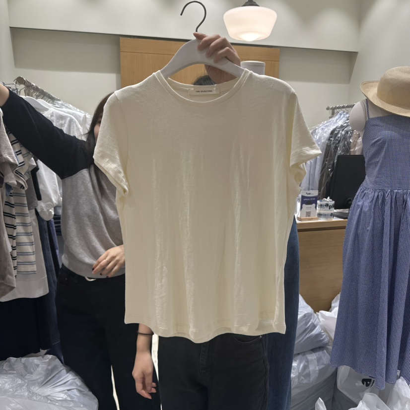THE SIGNATURE韓國代購㊣女士新品25春夏休閑推薦熱賣時尚T恤THE SIGNATURET恤圖色2