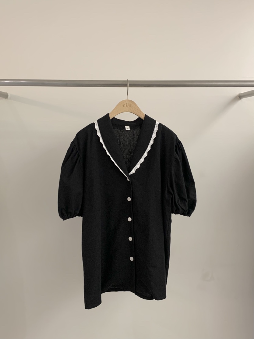 SLAT東大門㊣實拍女裝新品職業休閑25春夏時尚真品襯衫蕾絲衫SLAT襯衫/蕾絲衫圖色2