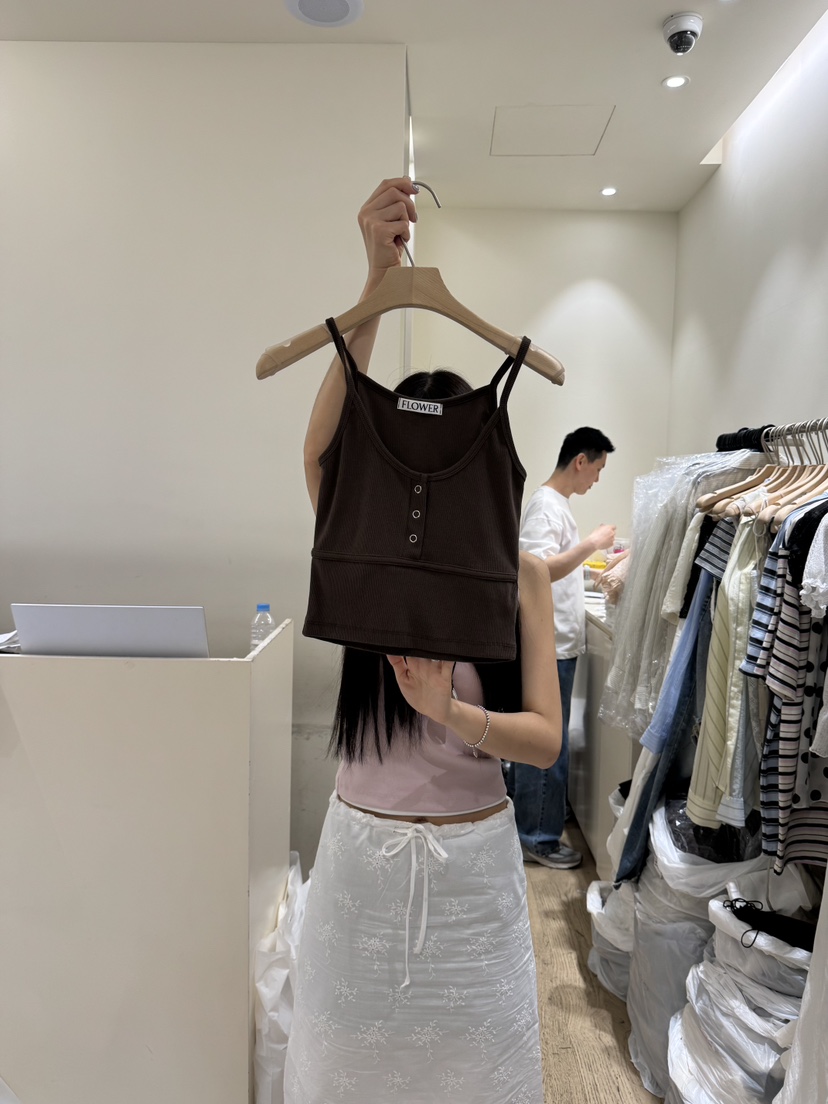 FLOWER-L韓國直郵㊣女士新品熱賣時尚25春夏職業人氣吊帶背心FLOWER吊帶/背心圖色4