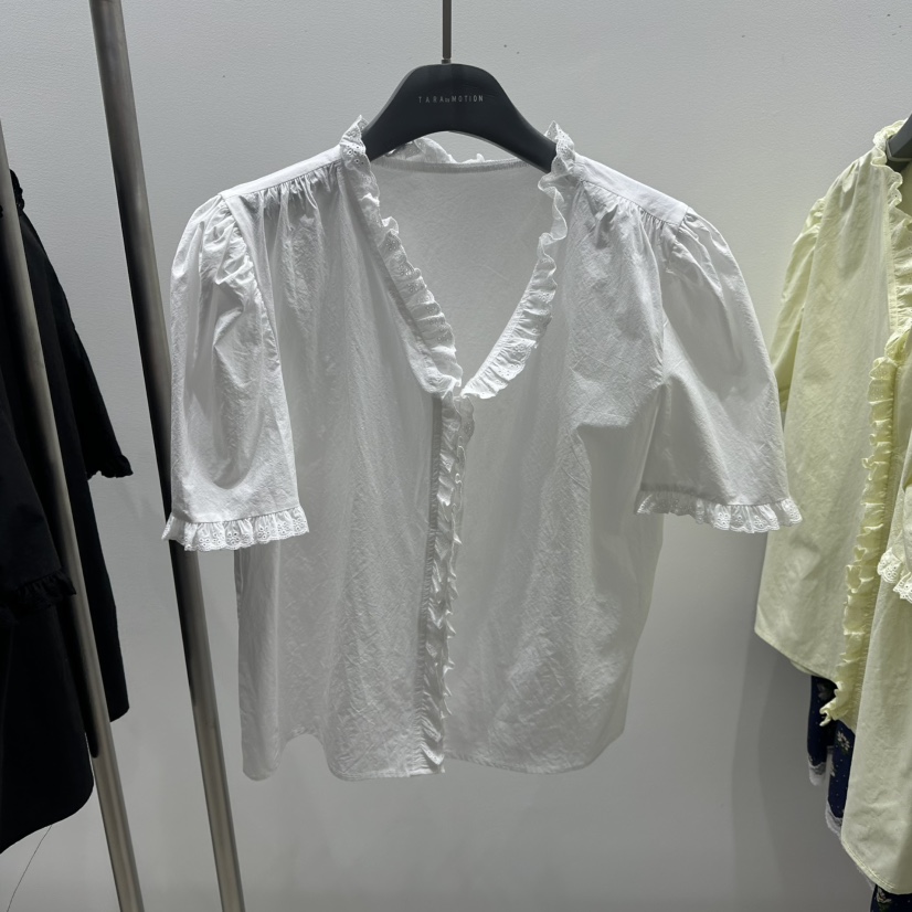 TARABY MOTION韓國直郵㊣女裝新品職業時尚襯衫蕾絲衫棉質TARABY MOTION襯衫/蕾絲衫