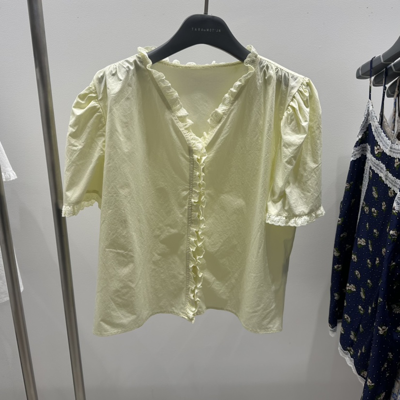 TARABY MOTION韓國直郵㊣女裝新品職業時尚襯衫蕾絲衫棉質TARABY MOTION襯衫/蕾絲衫圖色3
