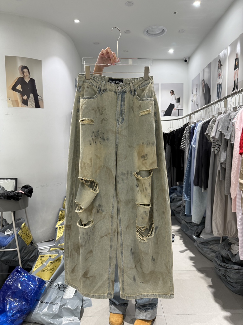WATERMELON東大門㊣實拍女裝新款職業熱賣推薦時尚人氣牛仔褲WATERMELON牛仔褲圖色1